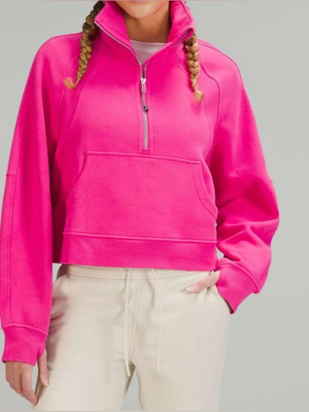 Lululemon Scuba Oversized Funnel Neck Half Zip Sonic Pink size XS/S